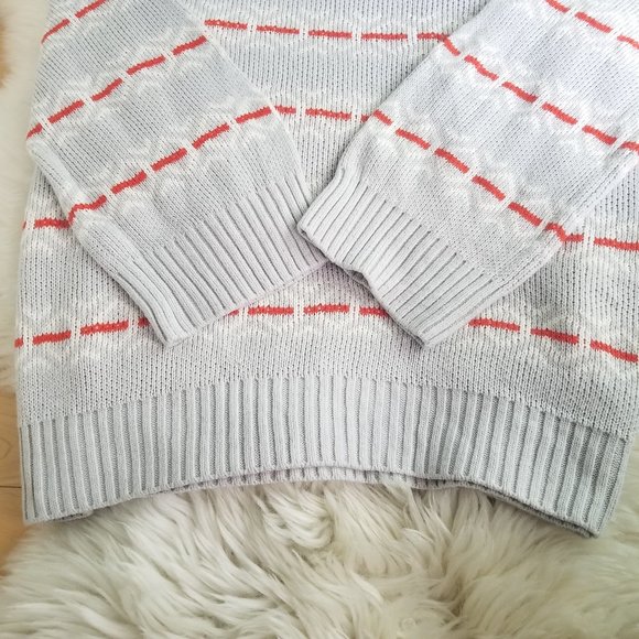 Simons | Abstract pattern oversized knit sweater gray S/P - Picture 4 of 10